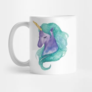 Purple and Teal Sweet Dreams Unicorn Mug